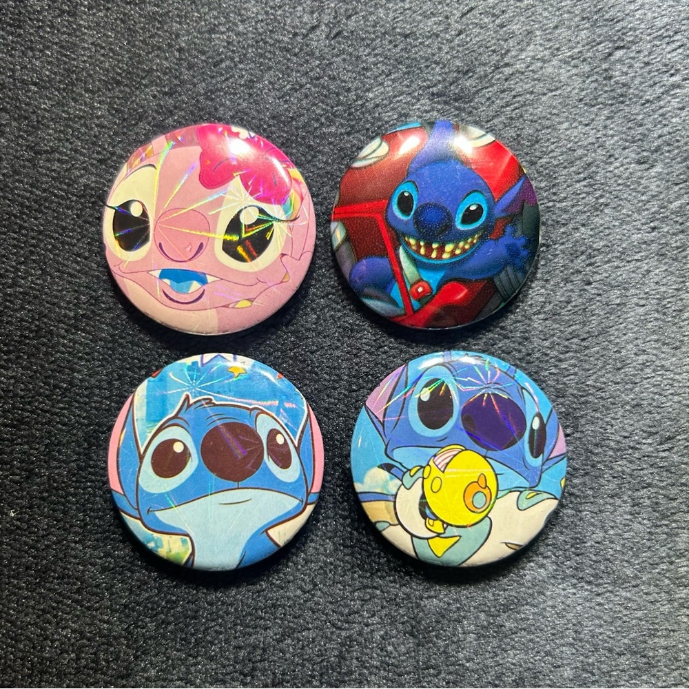 Lilo & Stitch - 4 Button Set (Handmade)